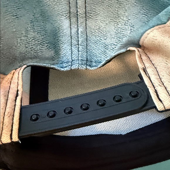 Floral Print Blue Denim Baseball Cap Hat OS New - Picture 4 of 4